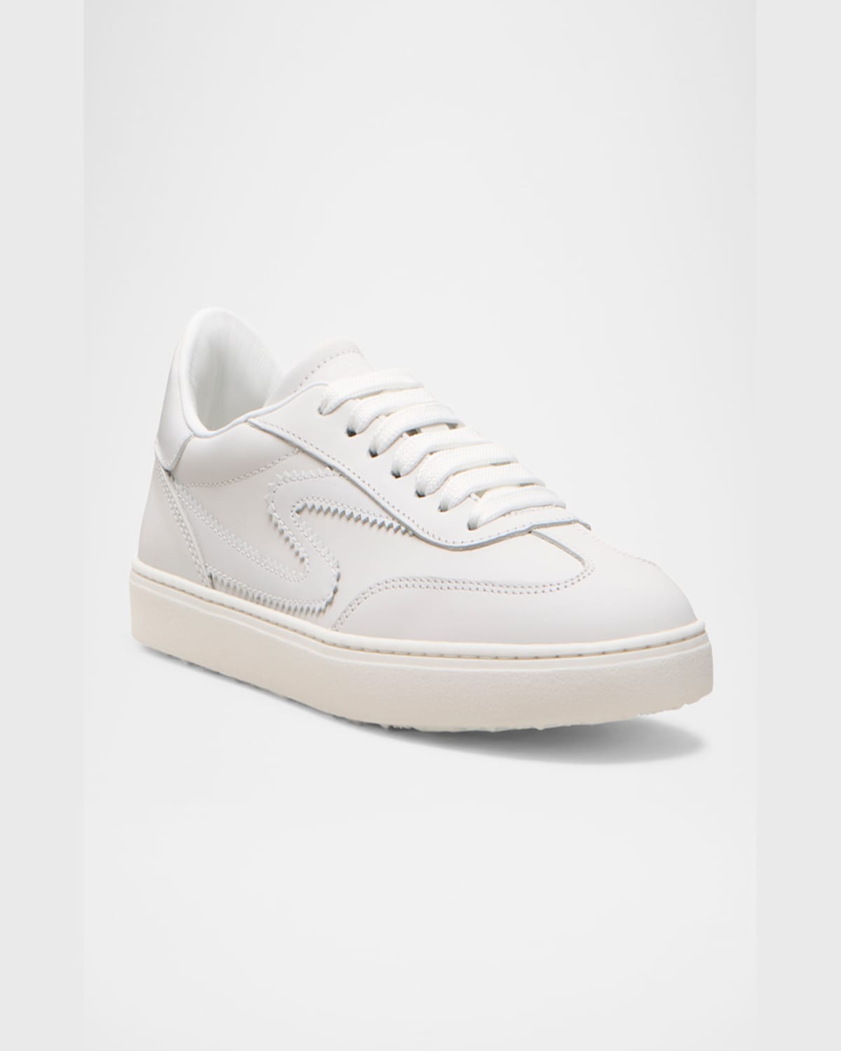 STUART WEITZMAN RUNAROUND LEATHER LOW-TOP SNEAKERS 