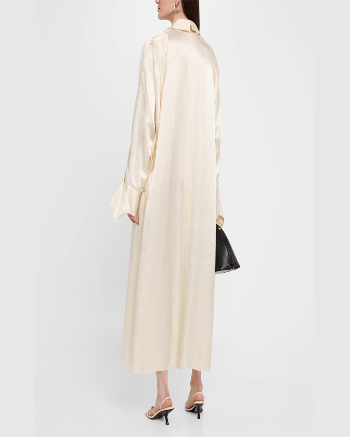 Jason Wu Collection Raglan Sleeve Crinkled Satin Trench Coat In Ivory