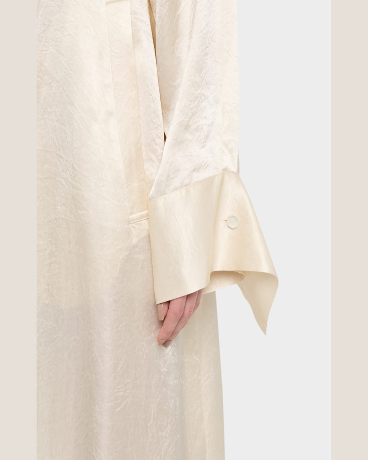 Jason Wu Collection Raglan Sleeve Crinkled Satin Trench Coat In Ivory