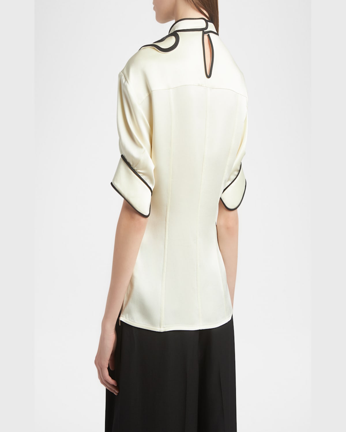 Jil Sander Swirl Embroidered Fitted Shirt In Natural