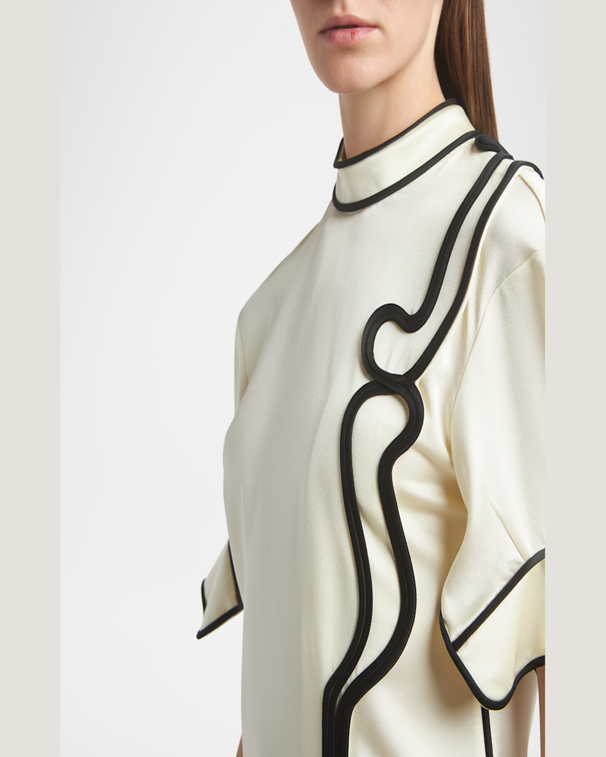 Jil Sander Swirl Embroidered Fitted Shirt In Natural