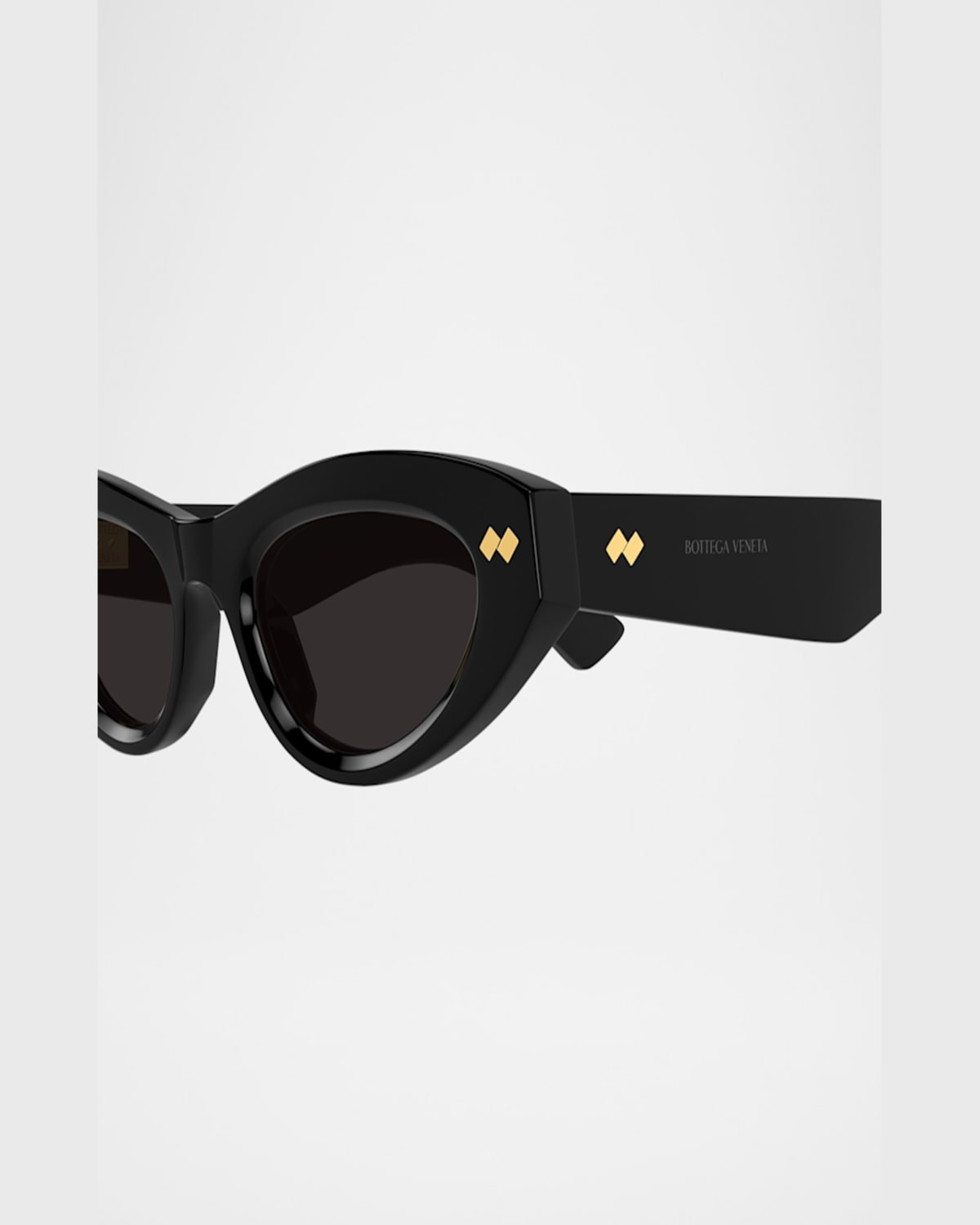 Bottega Veneta Bv1350s Linea Ribbon 001 Black Grey Sunglasses In Black