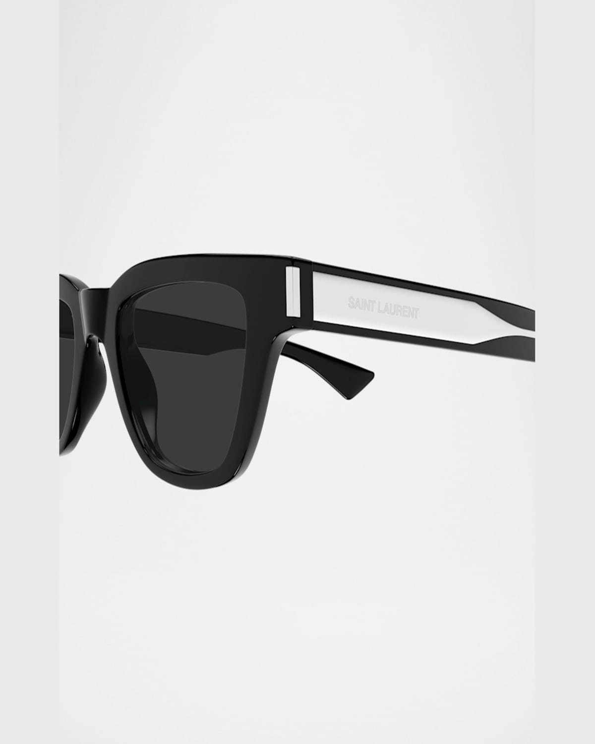 Saint Laurent Sl 790 Linea Corner Angle 001 Black Crystal Sunglasses In Black