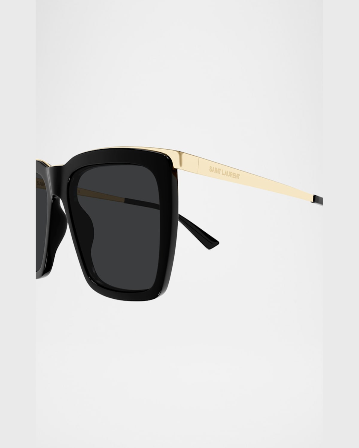 Saint Laurent Sl 765 56mm Square Sunglasses In Shiny Solid Black