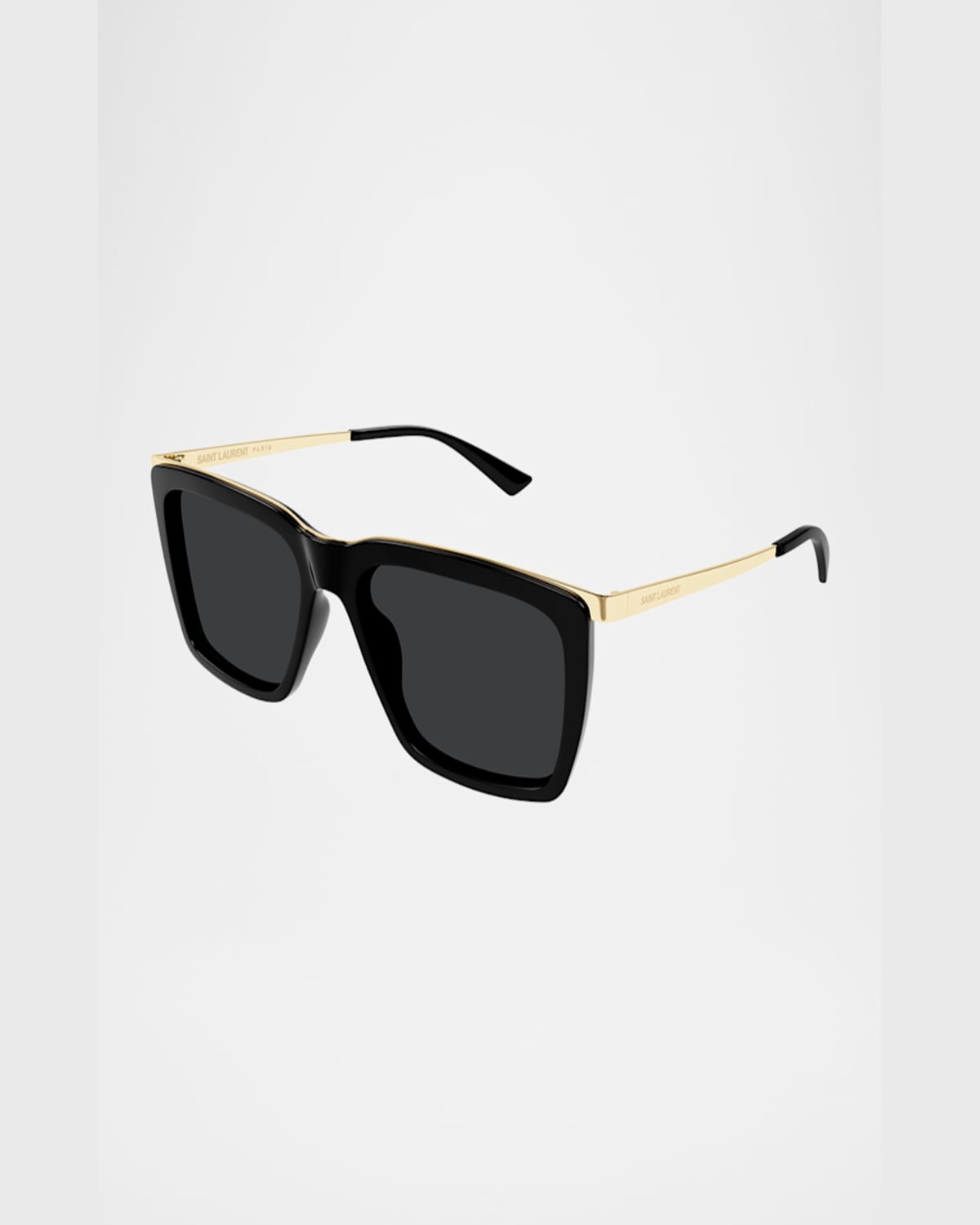 Saint Laurent Sl 765 56mm Square Sunglasses In Shiny Solid Black