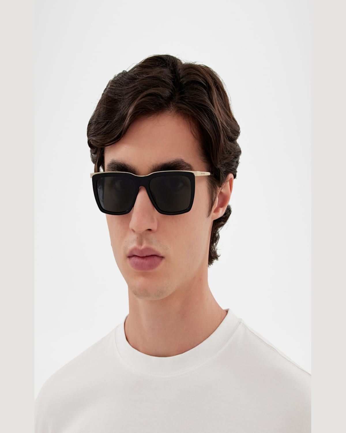 Saint Laurent Sl 765 56mm Square Sunglasses In Shiny Solid Black