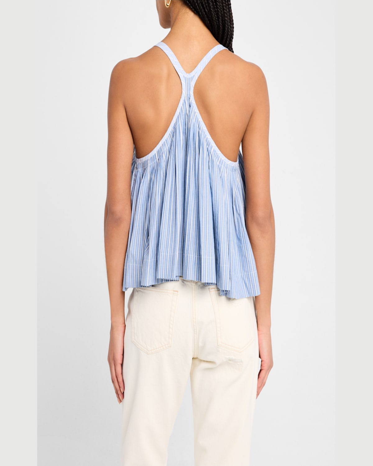 Shop Sea Helmi Stripe Shirting Tank Top In Blue
