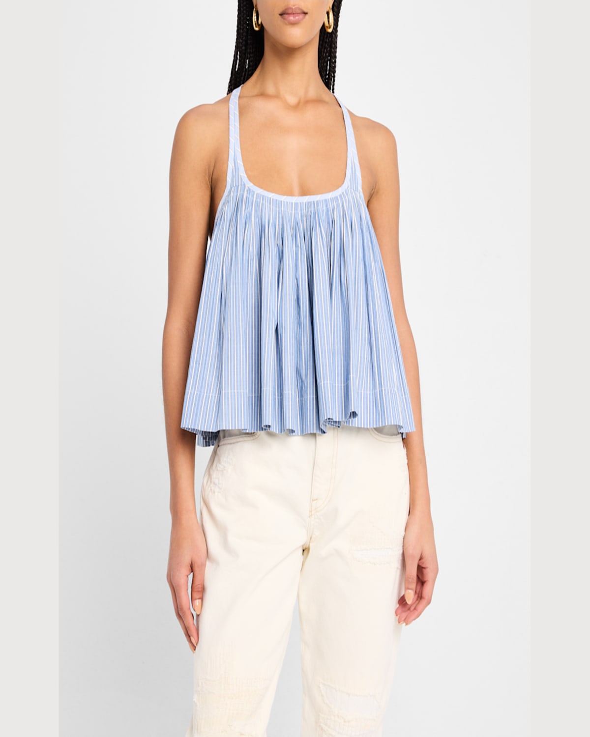 Shop Sea Helmi Stripe Shirting Tank Top In Blue