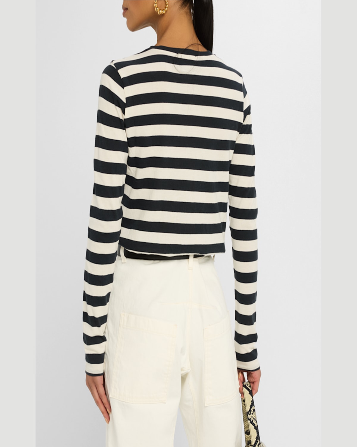 NILI LOTAN STRIPED LONG SLEEVE T-SHIRT 