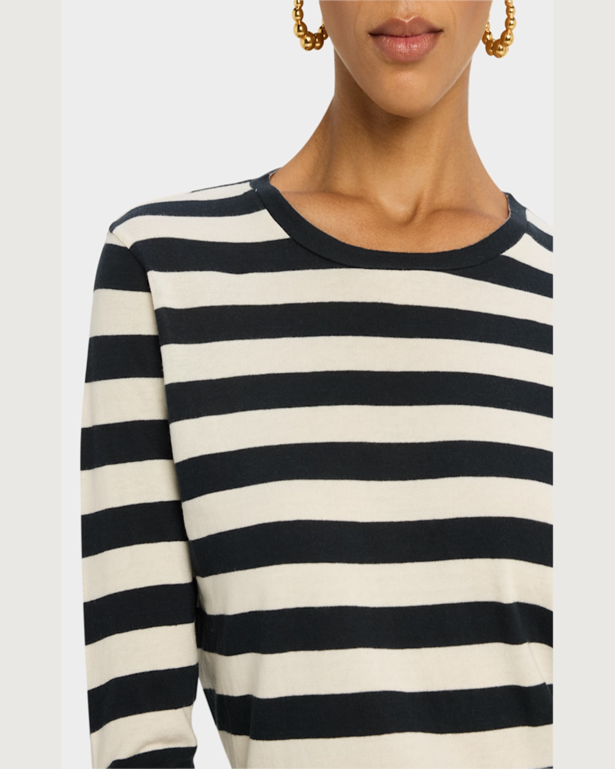 NILI LOTAN STRIPED LONG SLEEVE T-SHIRT 
