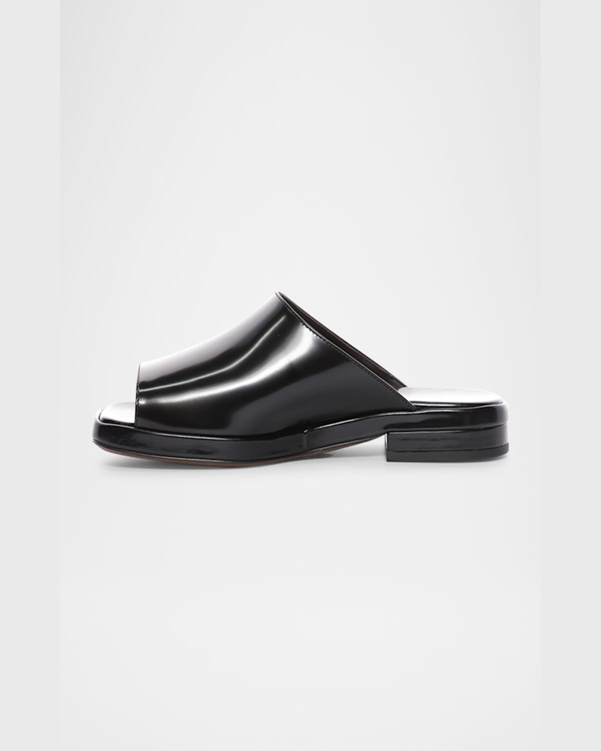 The Row Emi Leather Flat Mule Sandals