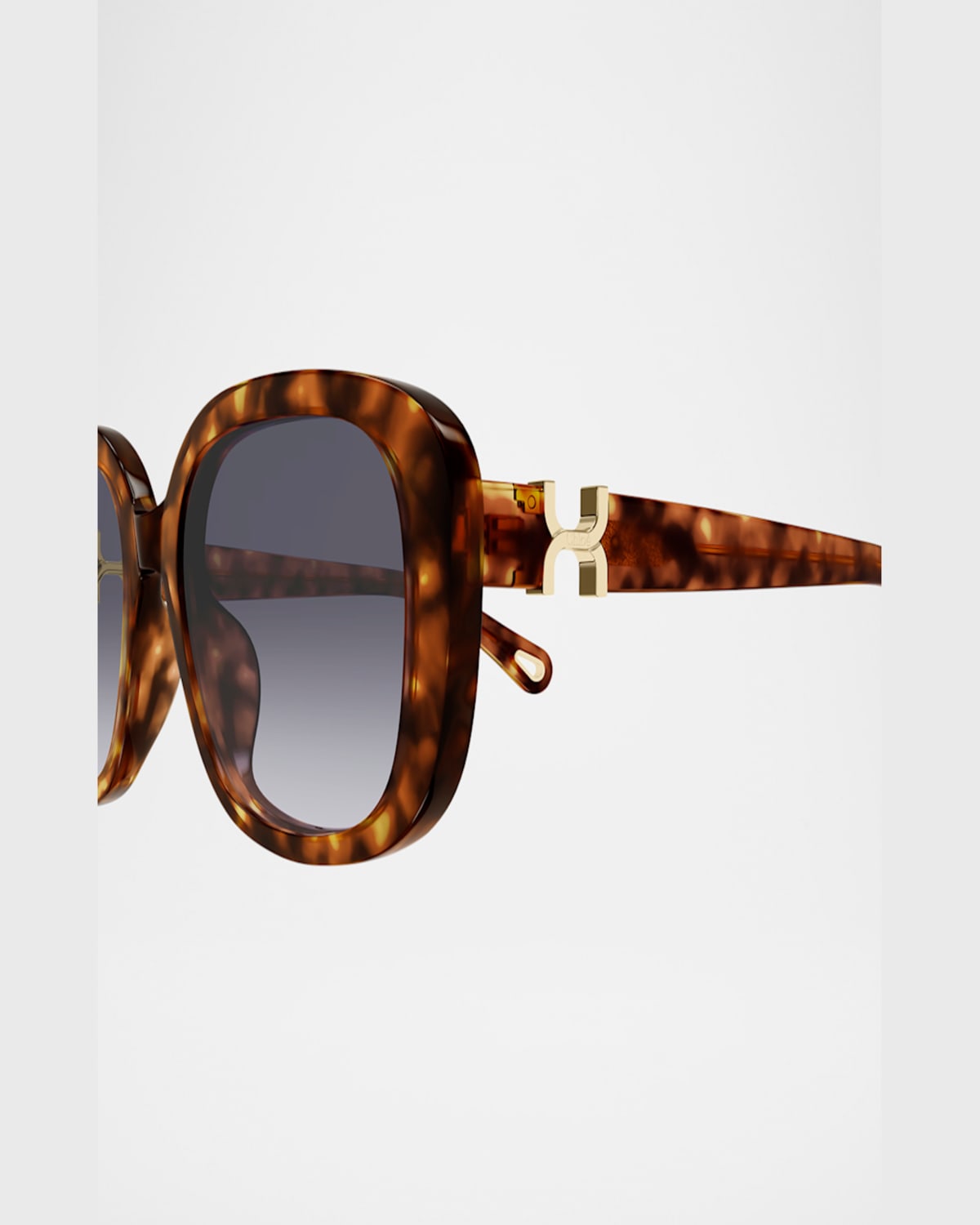 Chloé Round Acetate Sunglasses In Shiny Dark Red Havana