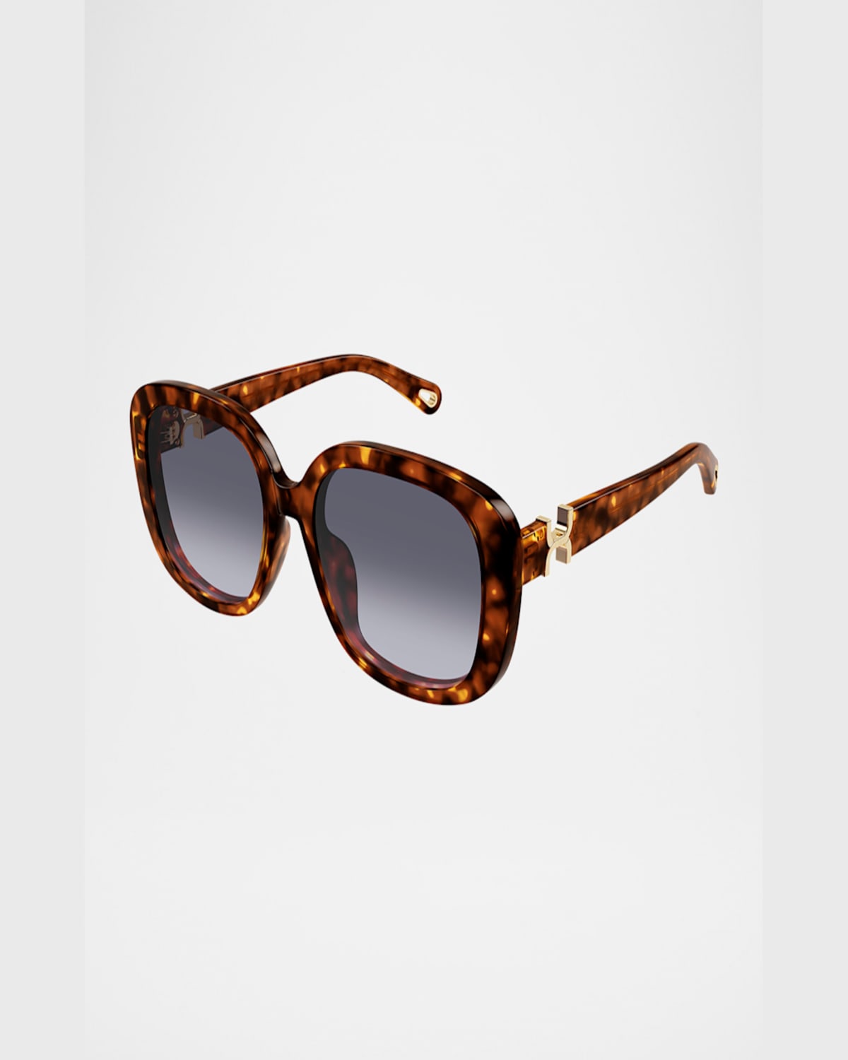 Chloé Round Acetate Sunglasses In Shiny Dark Red Havana