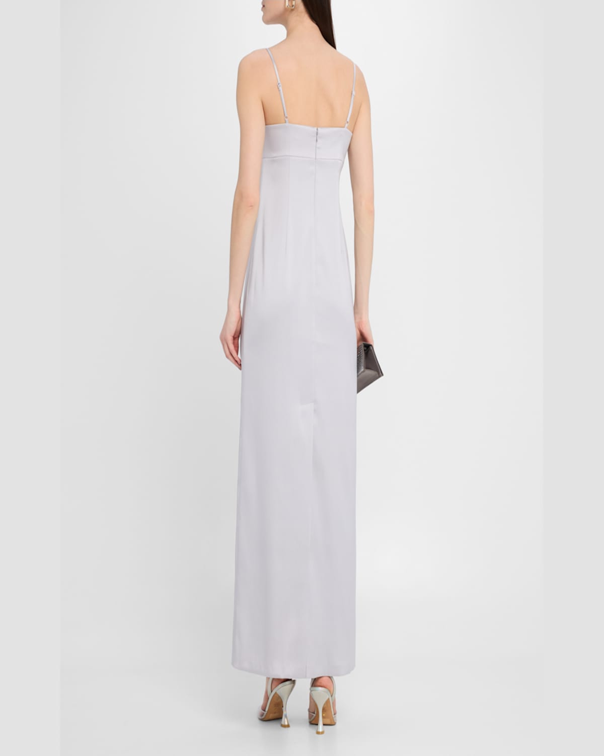 Sachin & Babi Pryce Embellished Mikado Column Gown In Silver