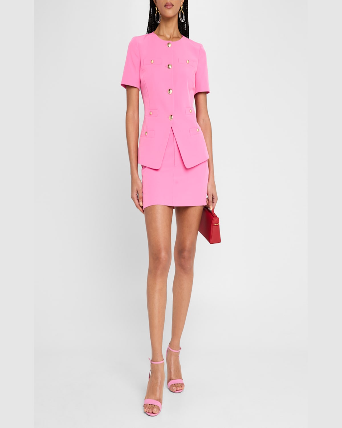 Shop Generation Love Daphne Tailored Crepe Mini Skirt In Cherry Blossom
