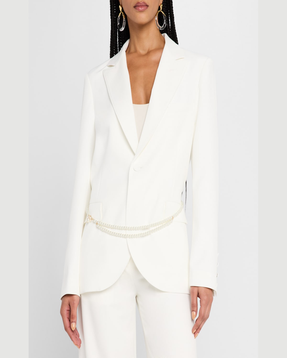 Shop Generation Love Martina Belted Crepe Blazer In White
