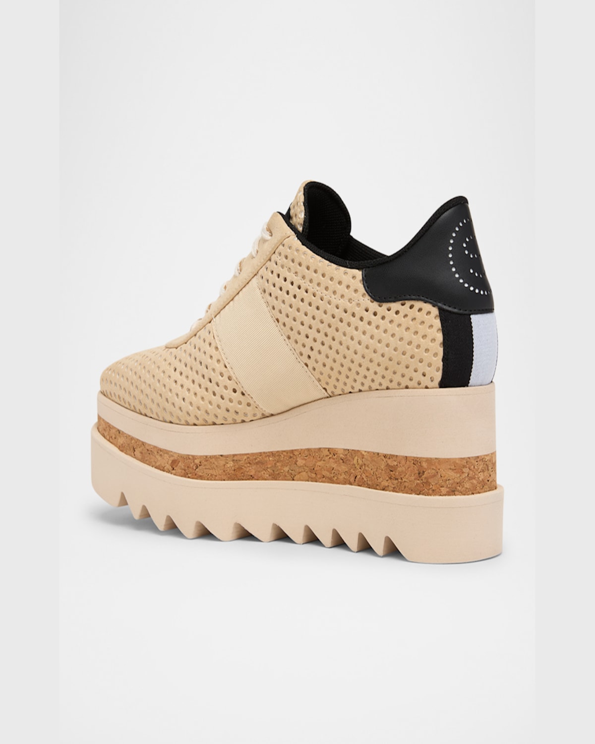 Shop Stella Mccartney Sneakelyse Vegan Perforated Platform Sneakers In Dust