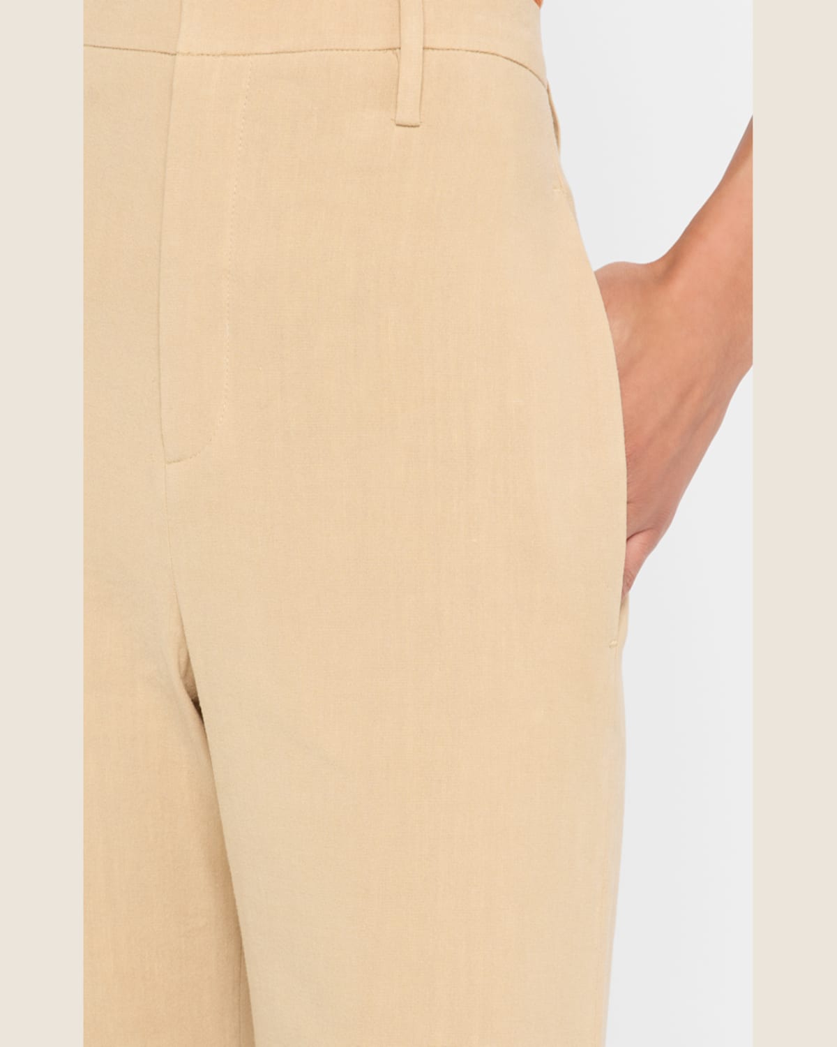 Vince Mid-rise Cropped Flare Trousers In Pale Nut