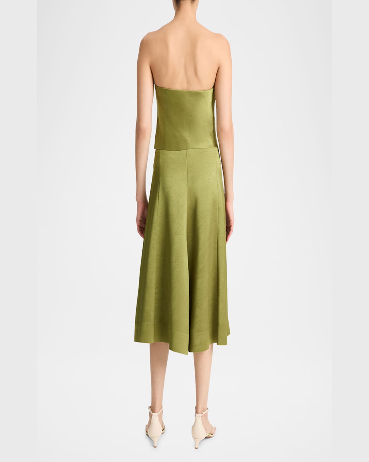 VINCE DRAPED SATIN SKIRT