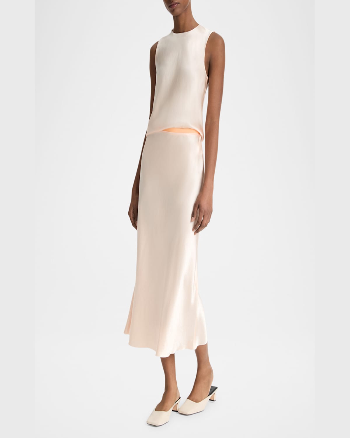 VINCE SATIN SLIP SKIRT 
