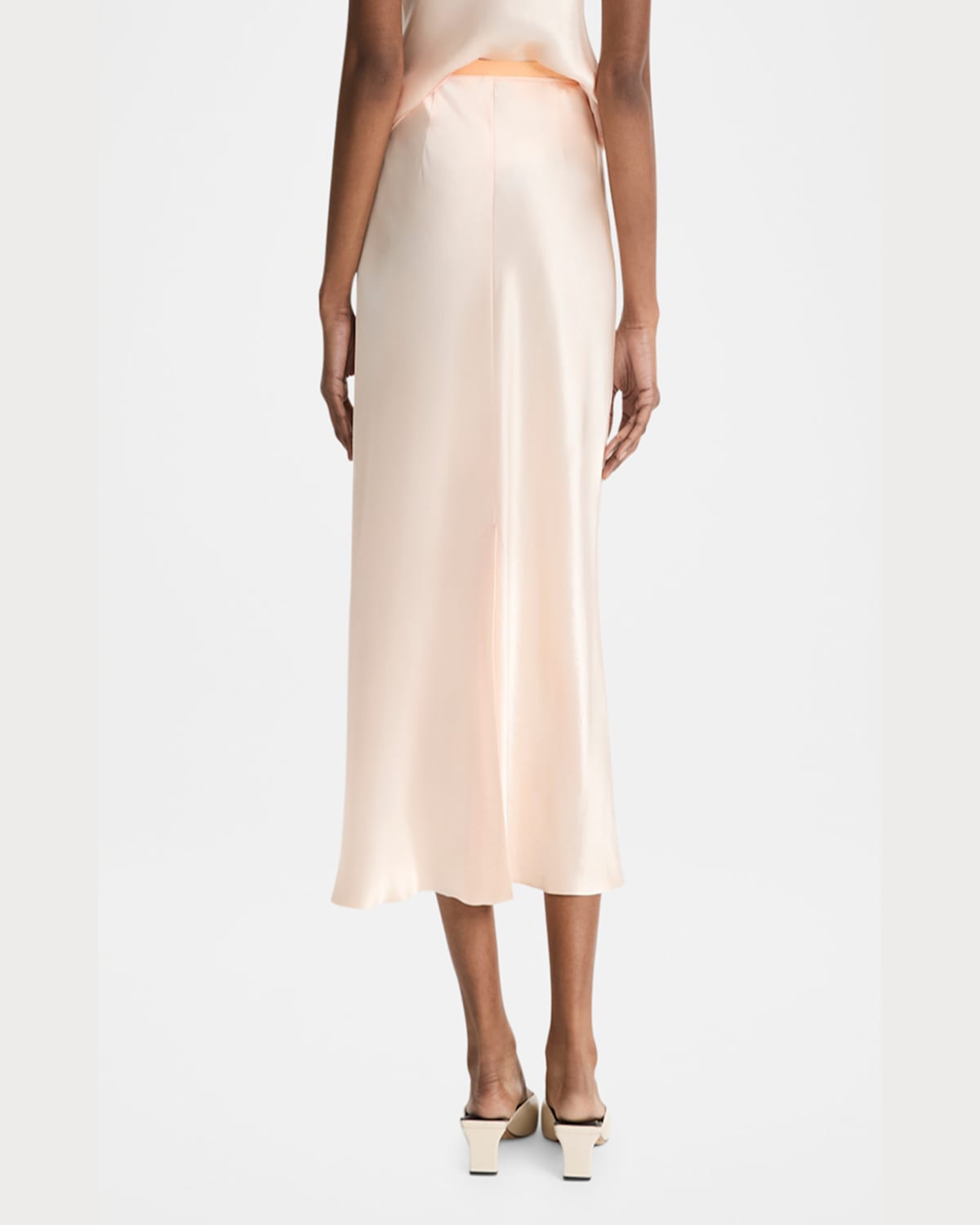 Shop Vince Satin Slip Skirt In Lychee