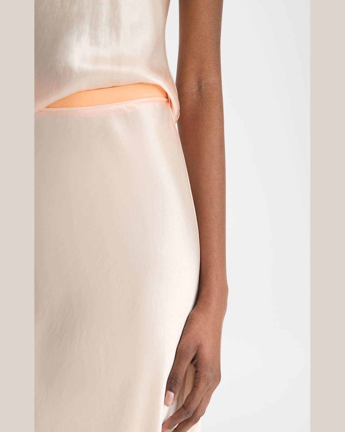 VINCE SATIN SLIP SKIRT 
