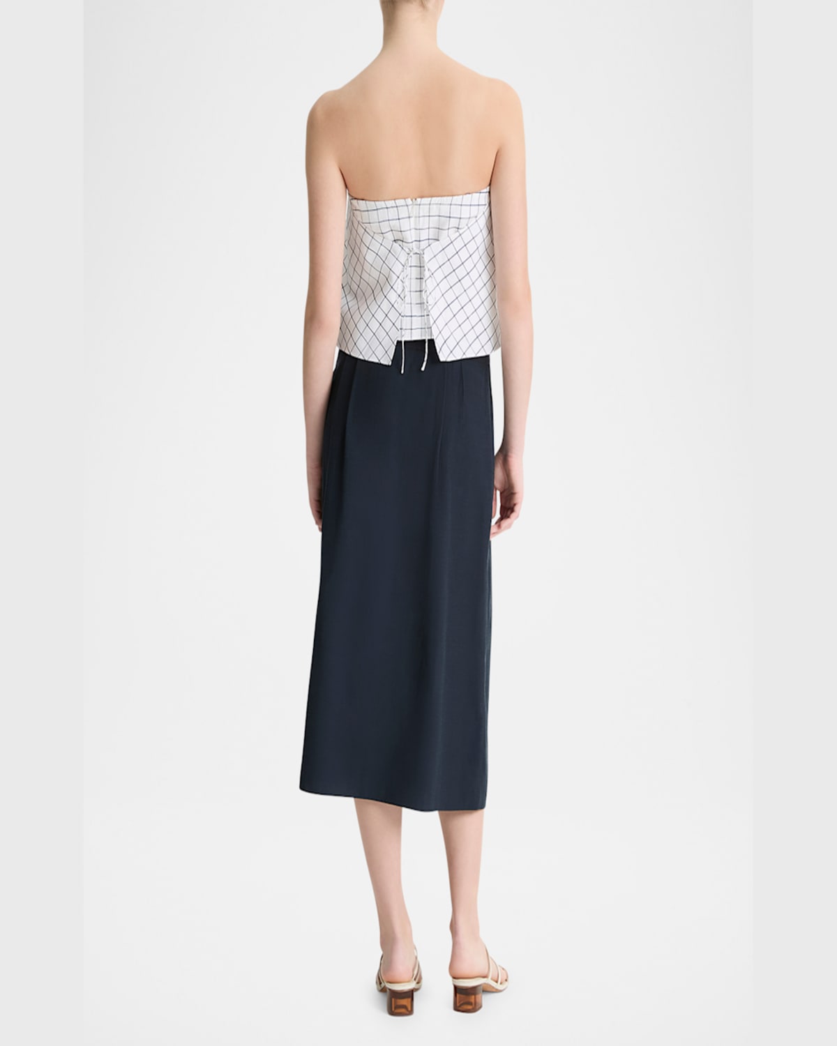 Vince Double-waist D-ring Midi Skirt In Coastal Blue