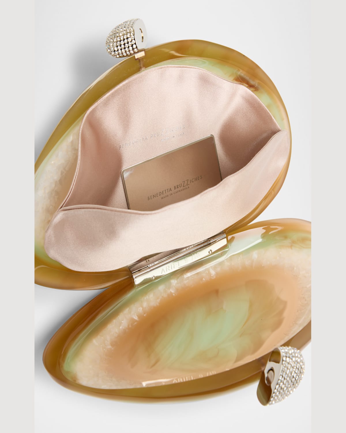 Benedetta Bruzziches Ariel Methacrylate Clutch Bag In Sua Alma