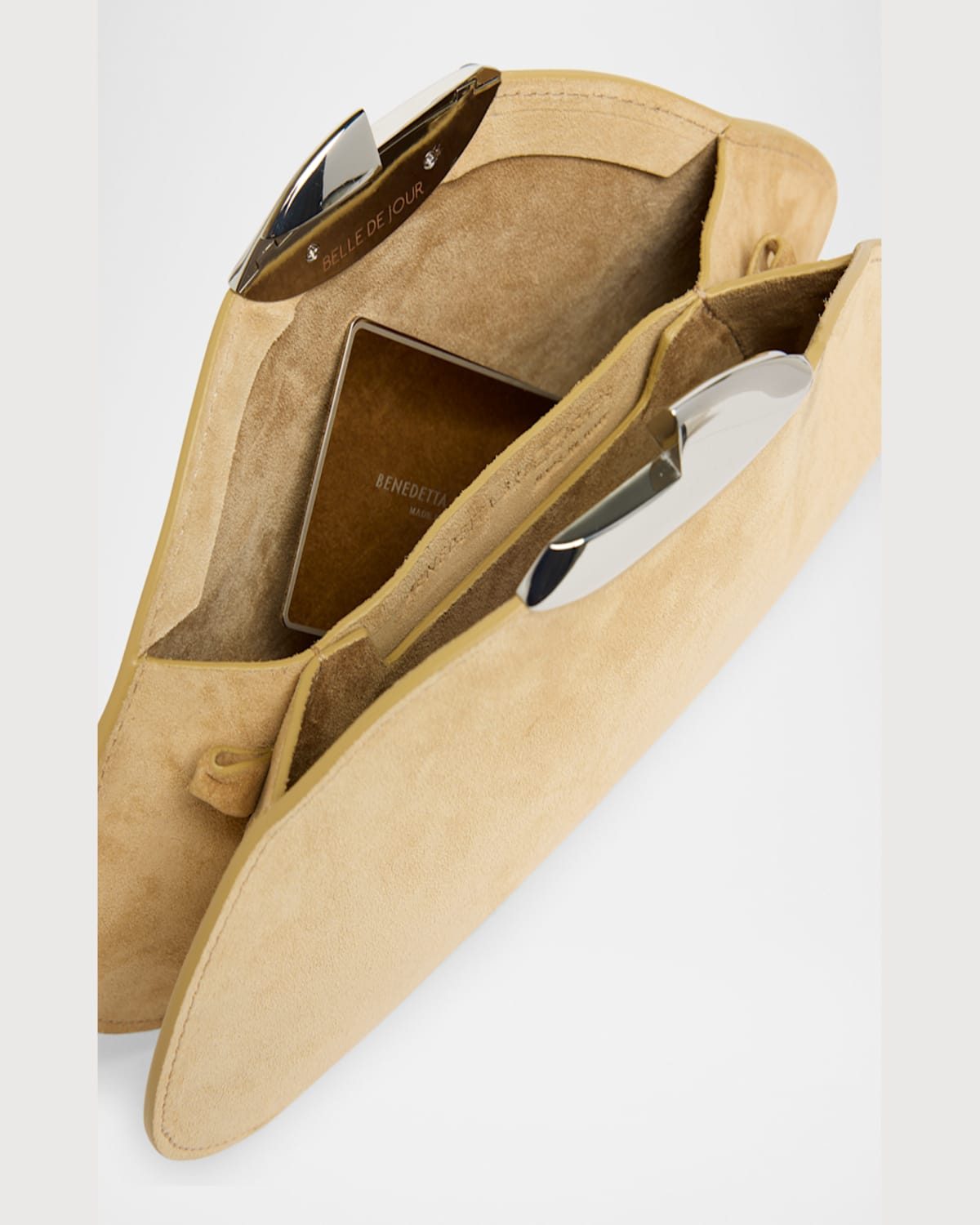 Benedetta Bruzziches Belle De Jour Suede Clutch Bag In Love Destination Is Calling