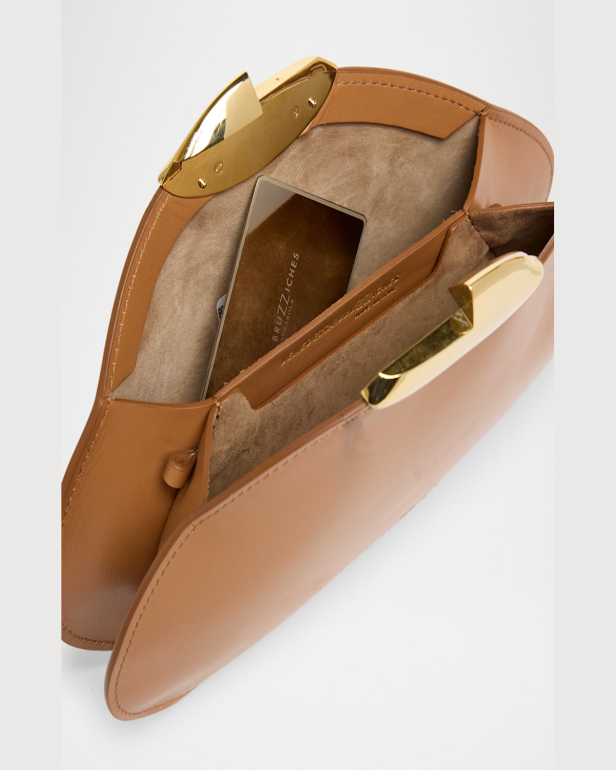 Benedetta Bruzziches Belle De Jour Leather Clutch Bag In Caramel