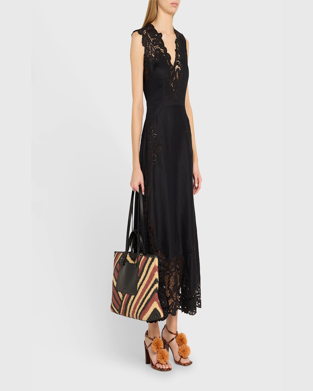 Ulla Johnson Lali Large Striped Raffia Tote Bag In Canyon Stripe
