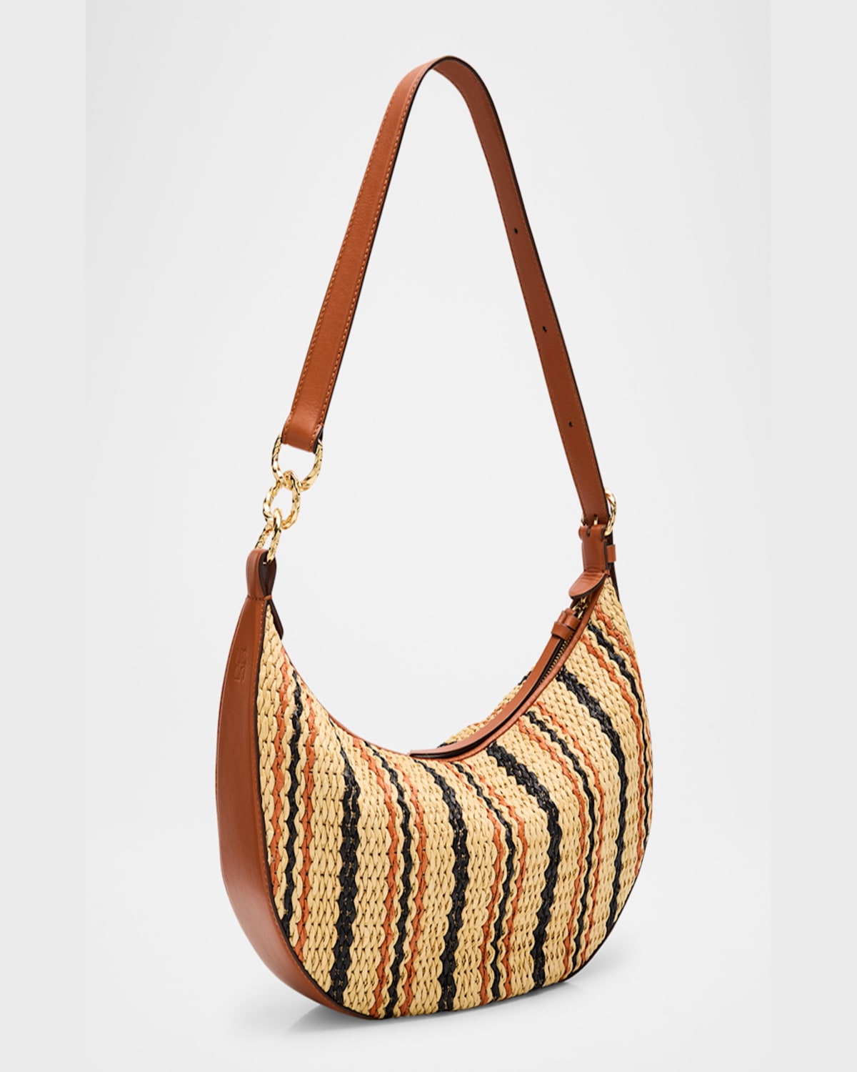 Ulla Johnson Twyla Small Striped Hobo Bag In Desert Stripe