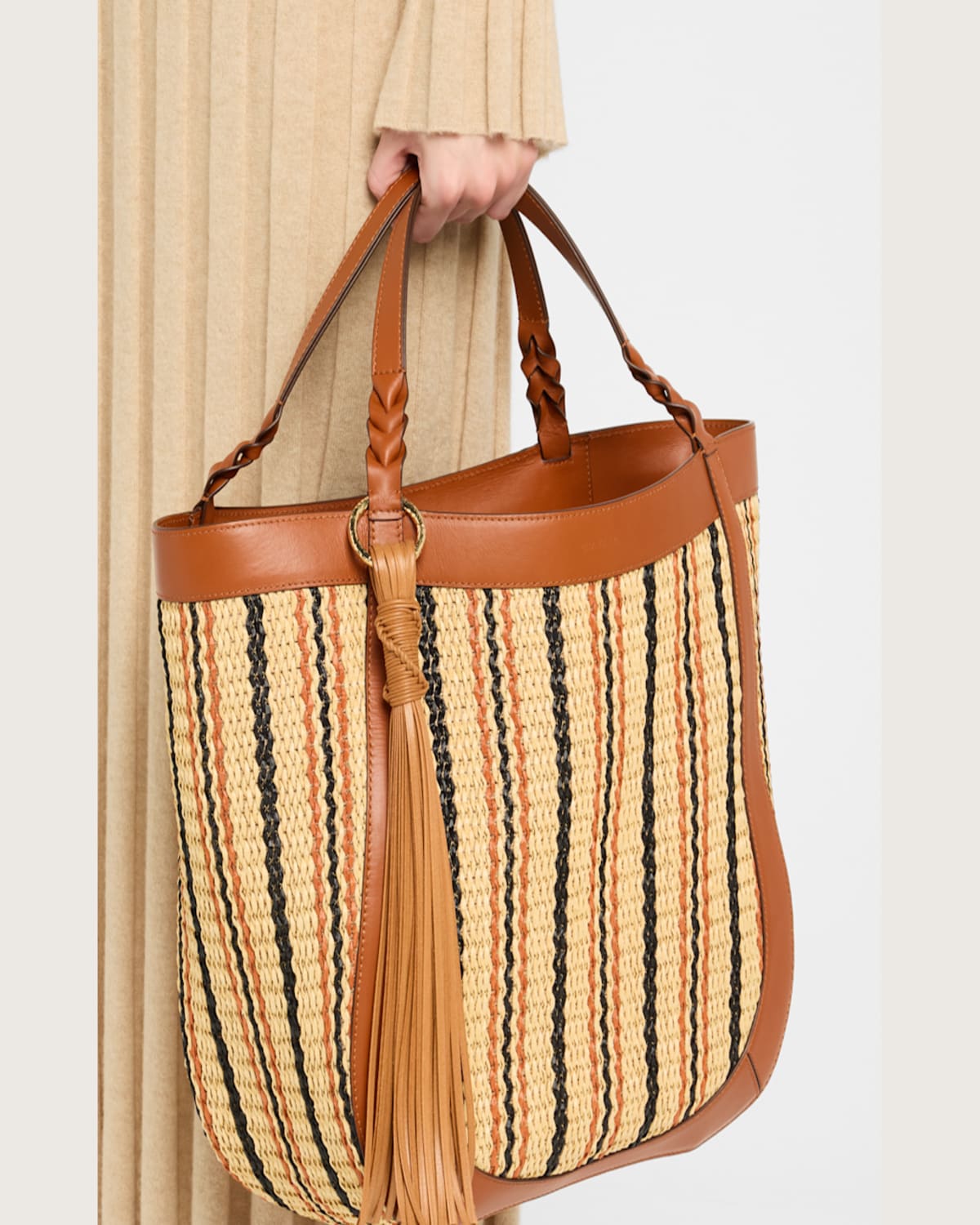 Ulla Johnson Albers Multicolor Woven Tote Bag In Desert Stripe