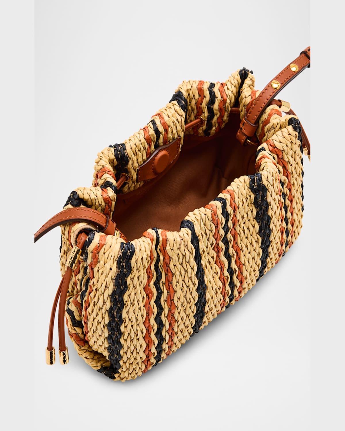 Shop Ulla Johnson Remy Mini Soft Clutch Bag In Desert Stripe
