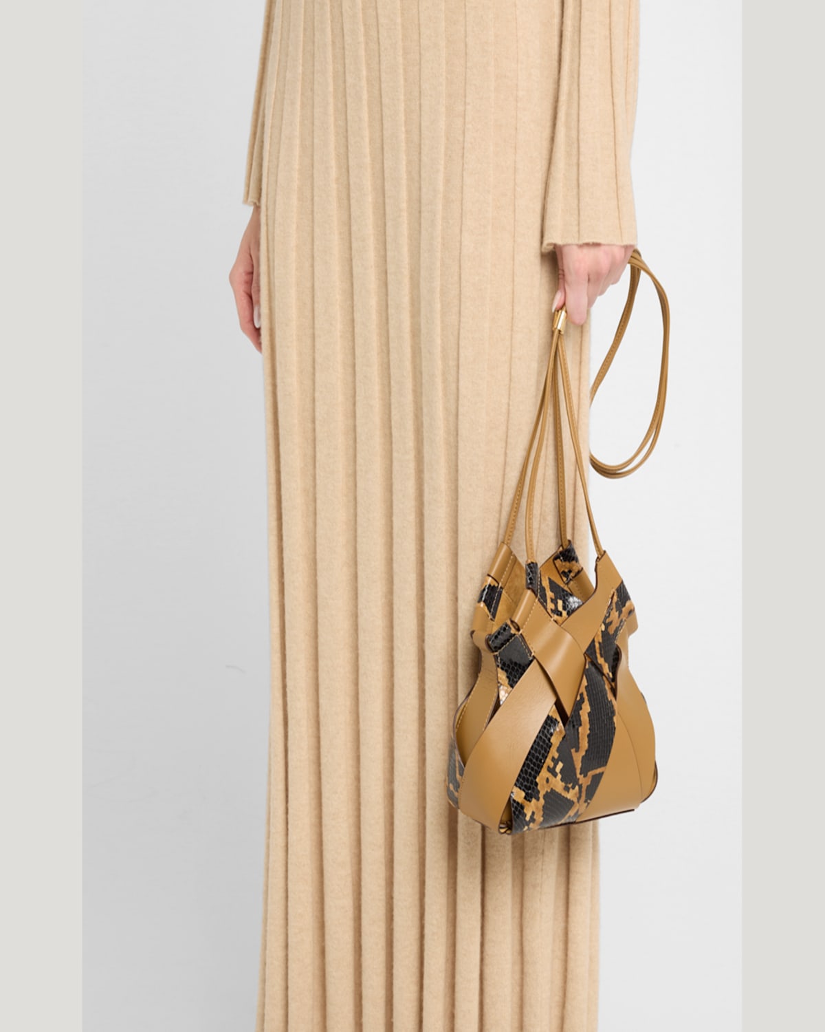 Ulla Johnson Charlotte Snake-print Leather Crossbody Bag In Desert Exotic