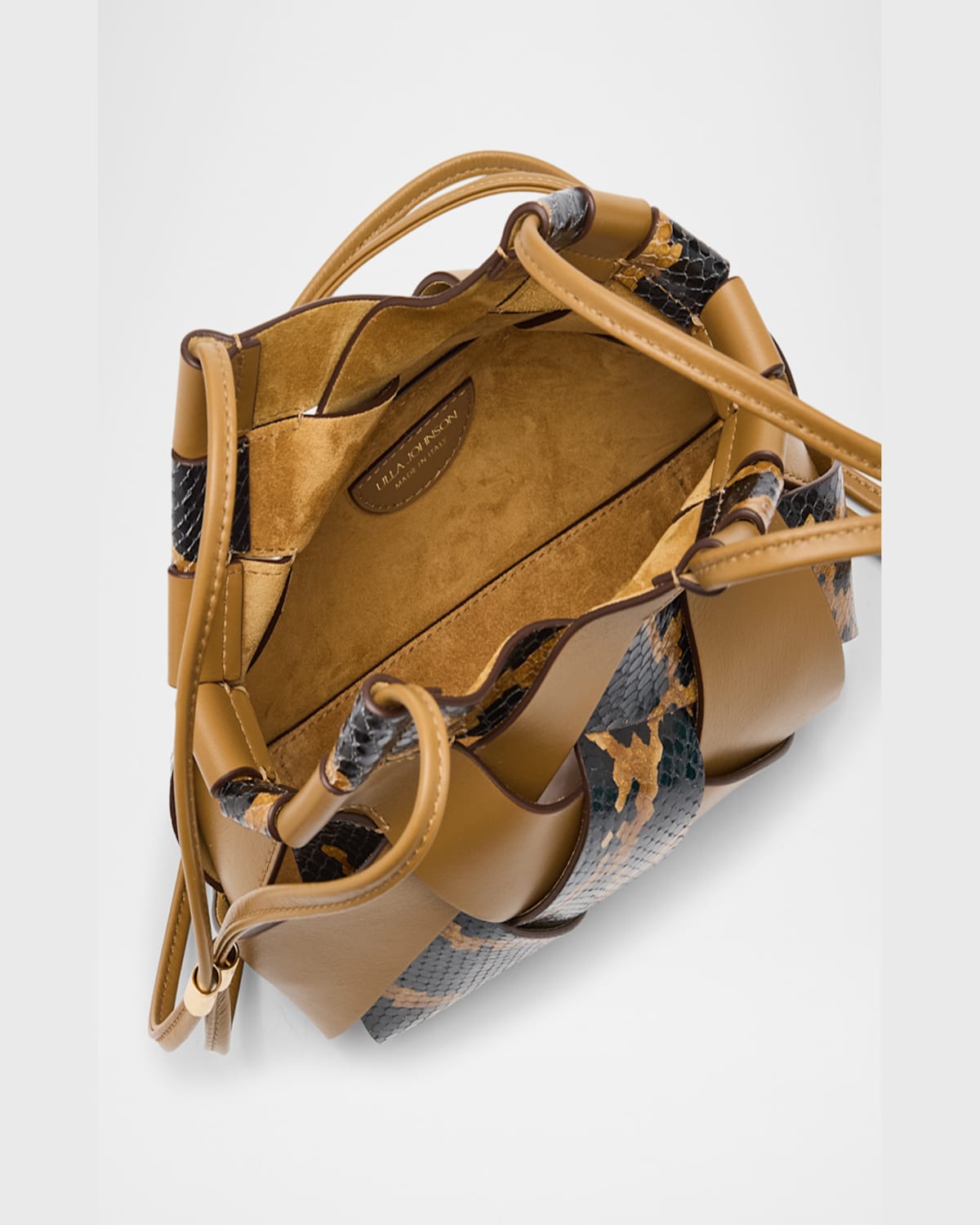 Ulla Johnson Charlotte Snake-print Leather Crossbody Bag In Desert Exotic