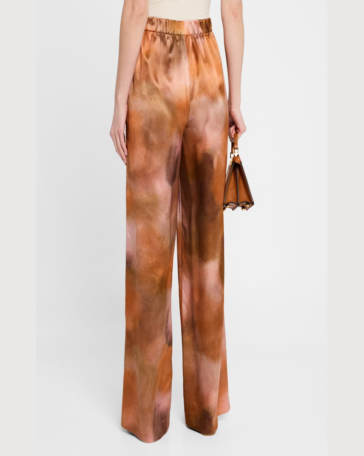Lafayette 148 Riverside Silk Straight-leg Pull-on Pants