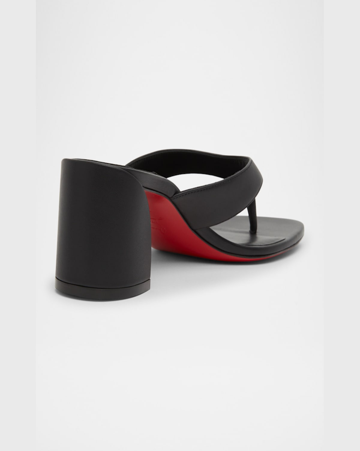 Christian Louboutin Jane Tonga Leather Red Sole Slide Sandals In Black