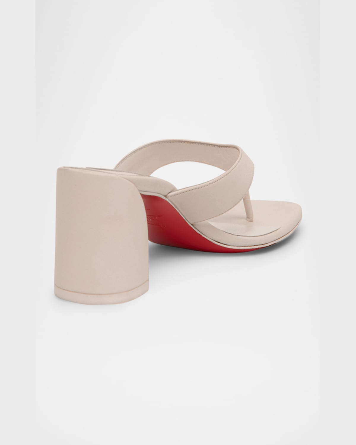 Christian Louboutin Jane Tonga Leather Red Sole Slide Sandals In Leche