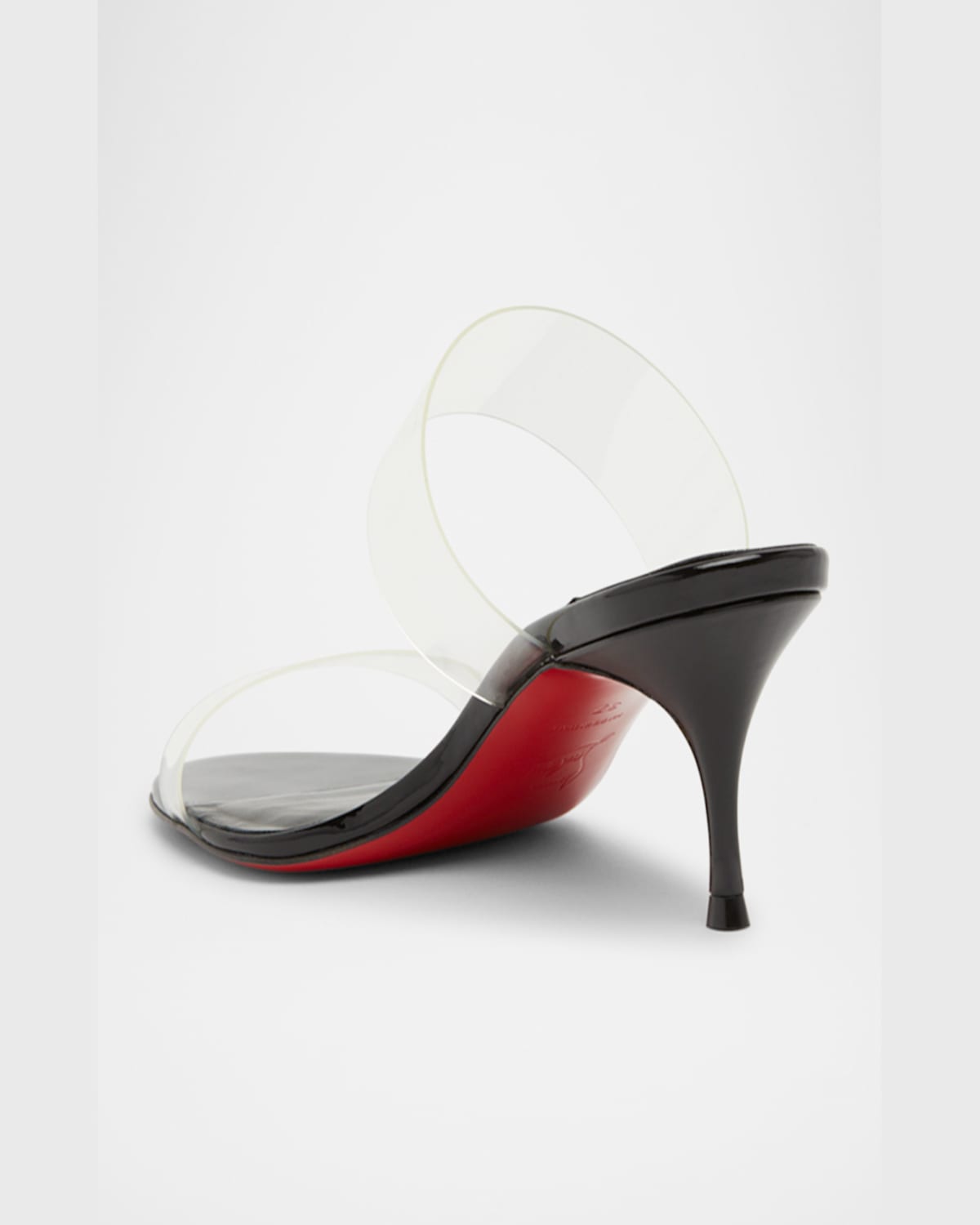 Christian Louboutin Just Nothing Clear Red Sole Slide Sandals In Black
