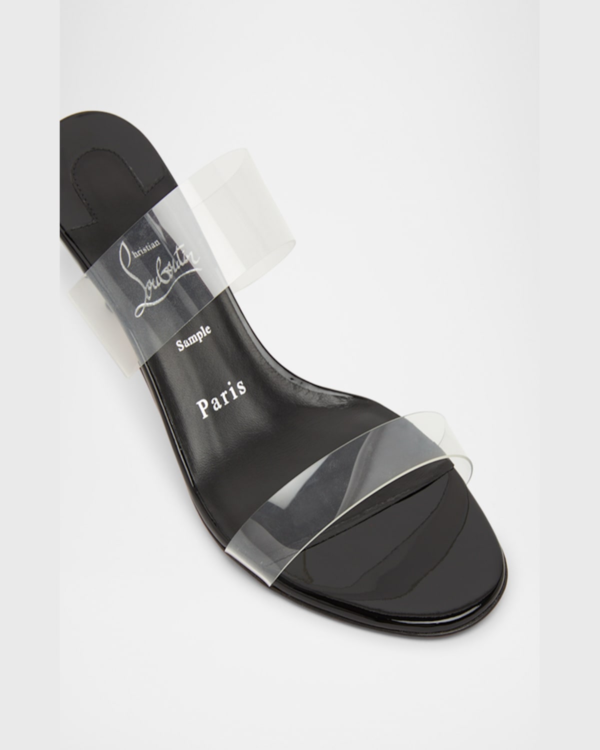 Christian Louboutin Just Nothing Clear Red Sole Slide Sandals In Black