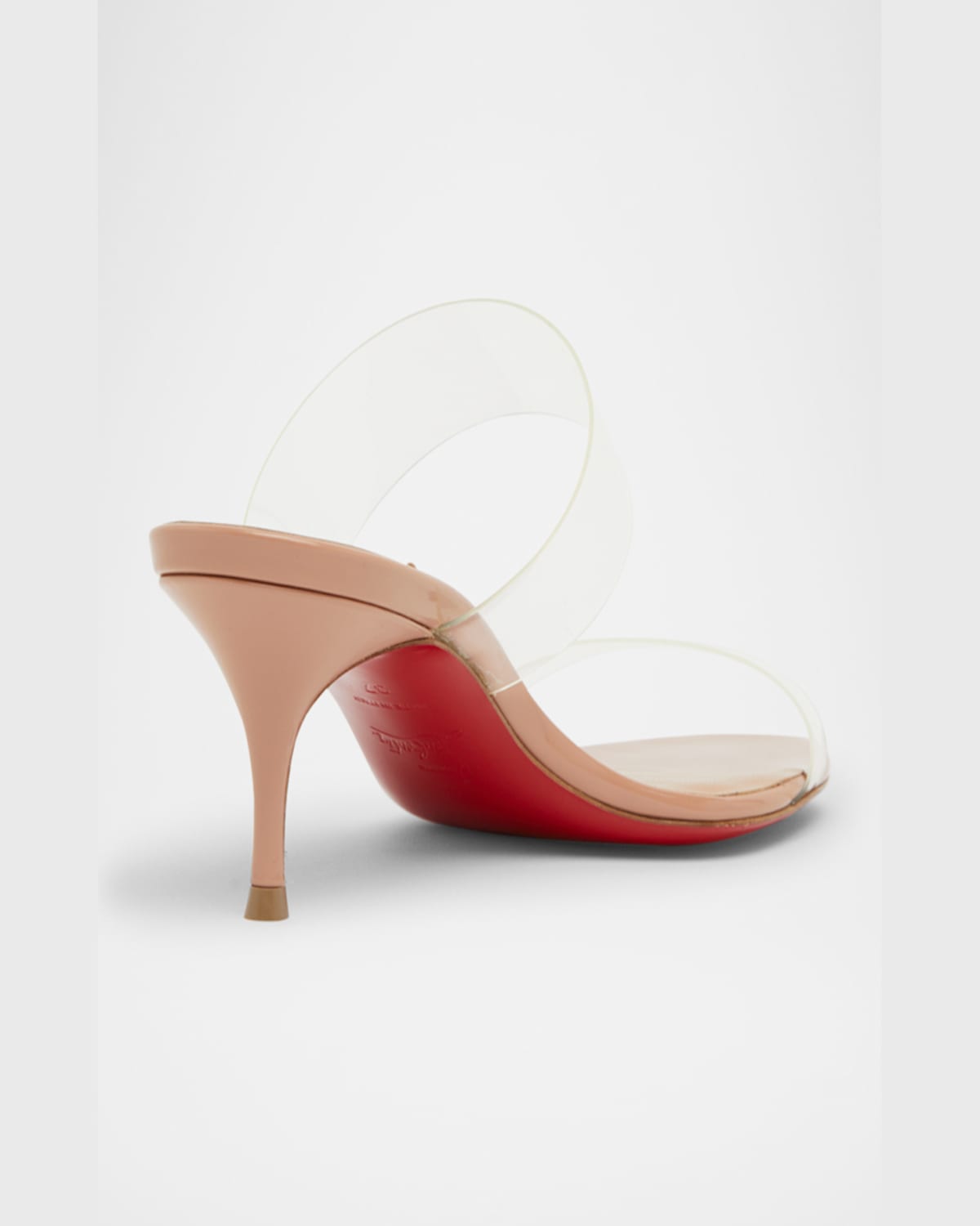 Christian Louboutin Just Nothing Clear Red Sole Slide Sandals In Blush