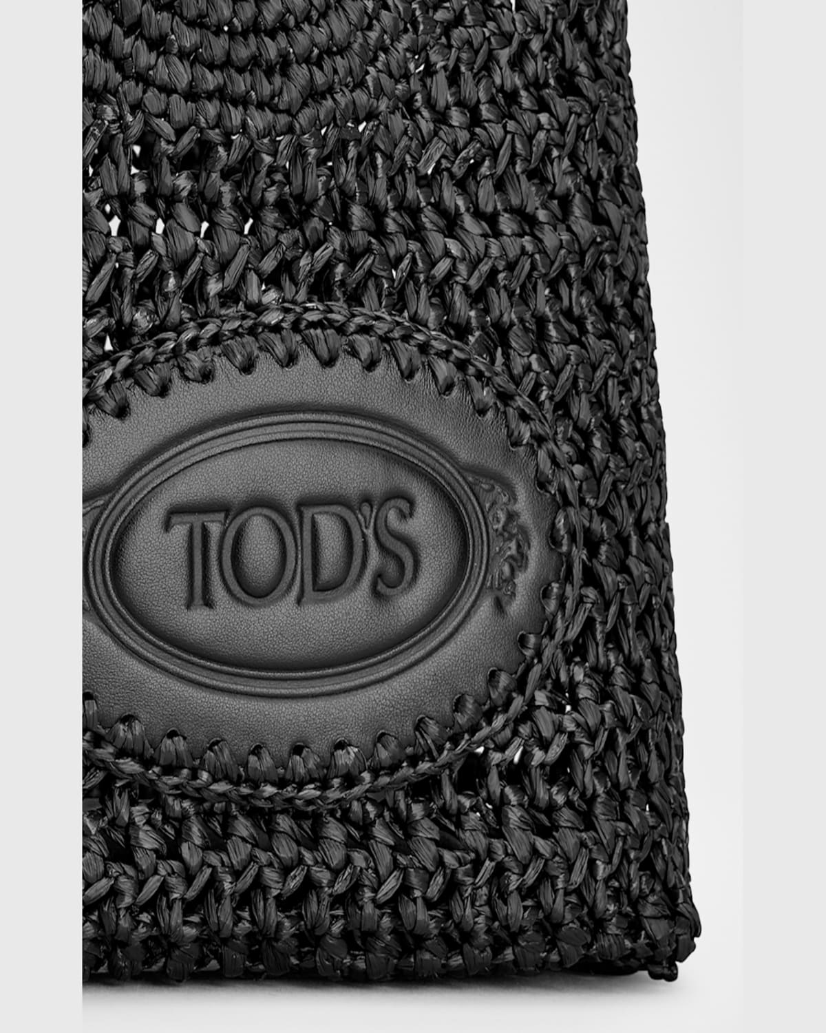 Tod's Mini Woven Top-handle Bag In Nero
