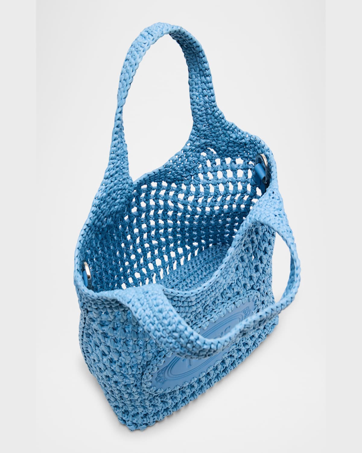 Tod's Mini Woven Top-handle Bag In Persian Blue