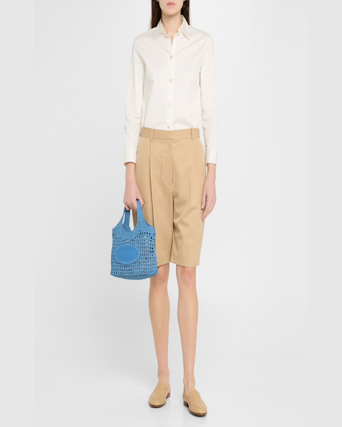 Tod's Mini Woven Top-handle Bag In Persian Blue