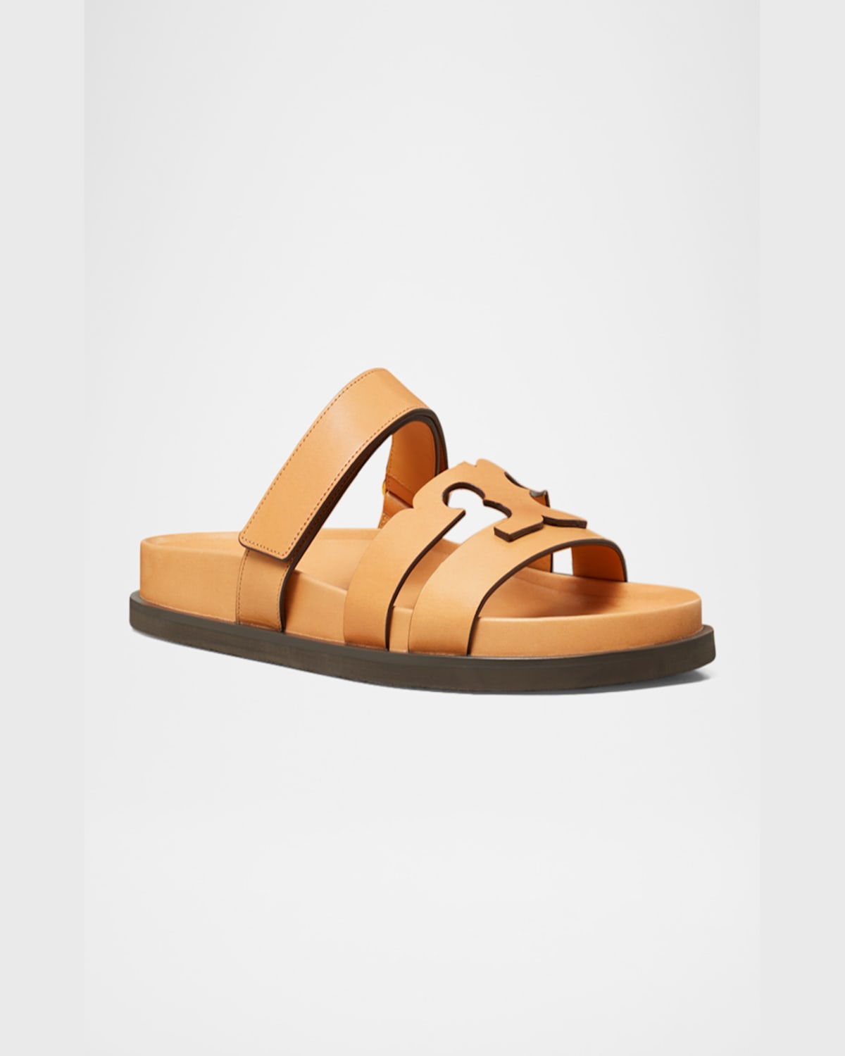 Tory Burch Ines Sport Leather Slide Sandals In Camello
