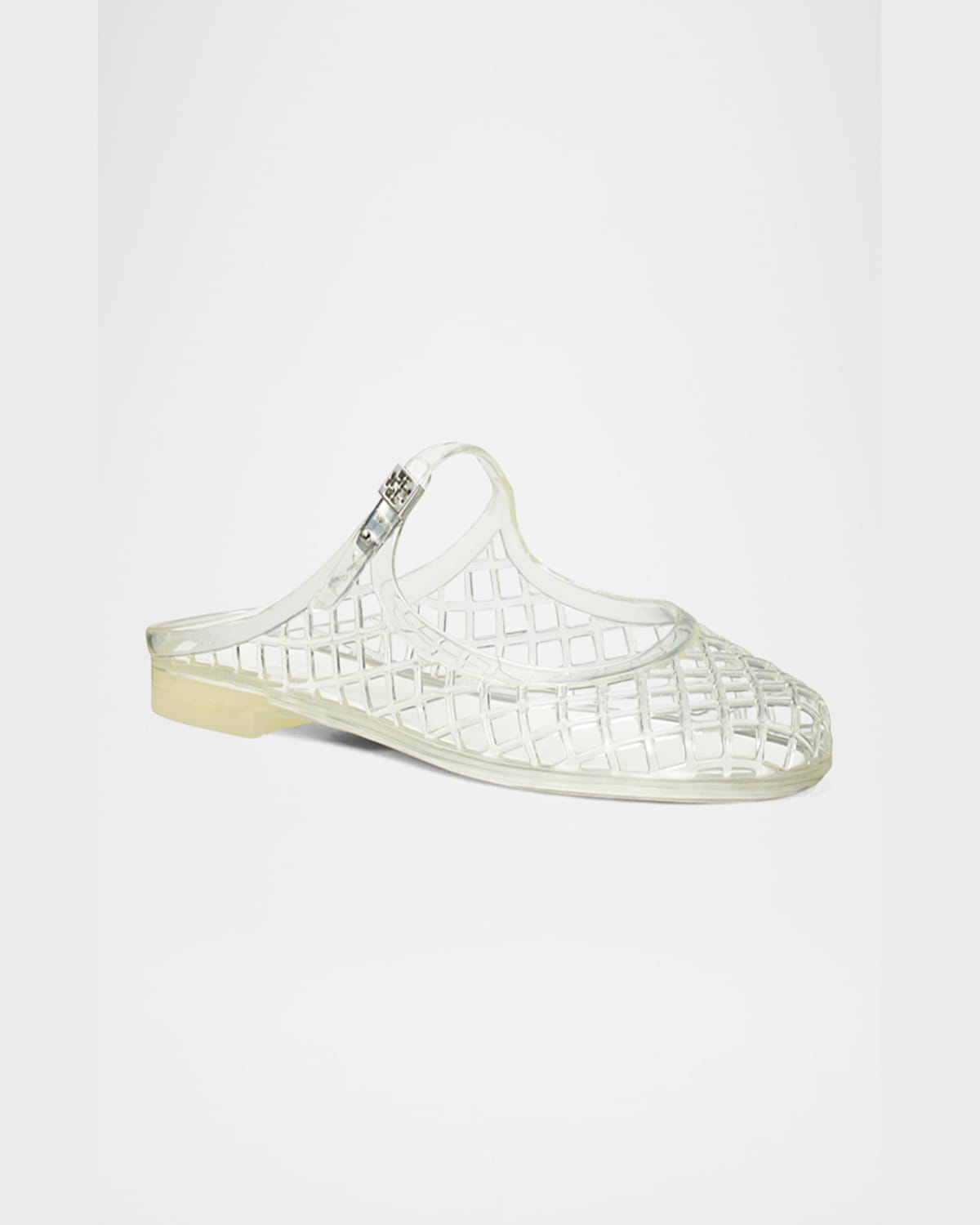 Shop Tory Burch Mellow Jelly Mary Jane Ballerina Mules In Clear  Silver