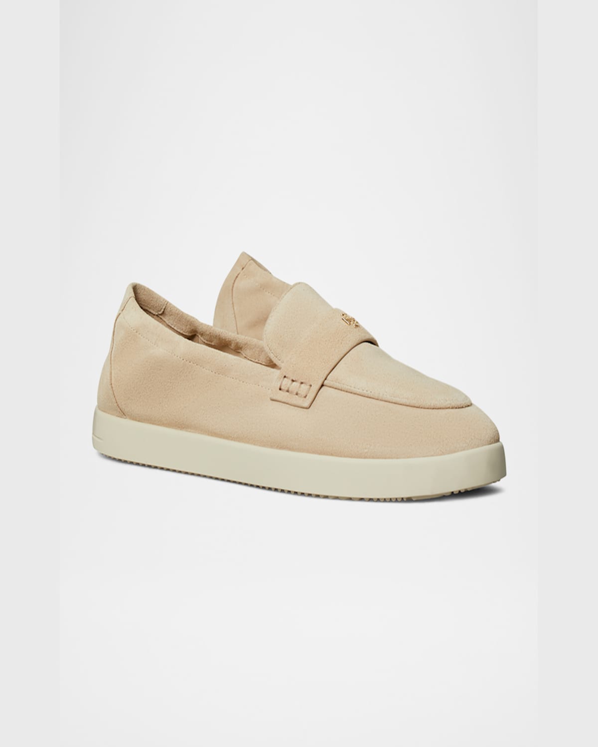 Tory Burch Double T Suede Loafers In Sand Dune