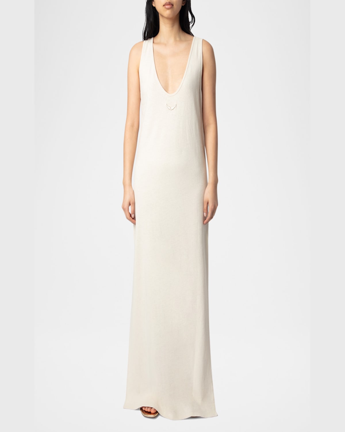 Zadig & Voltaire Womens Ecru Deva Sleeveless Cotton-blend Maxi Dress In Ecru
