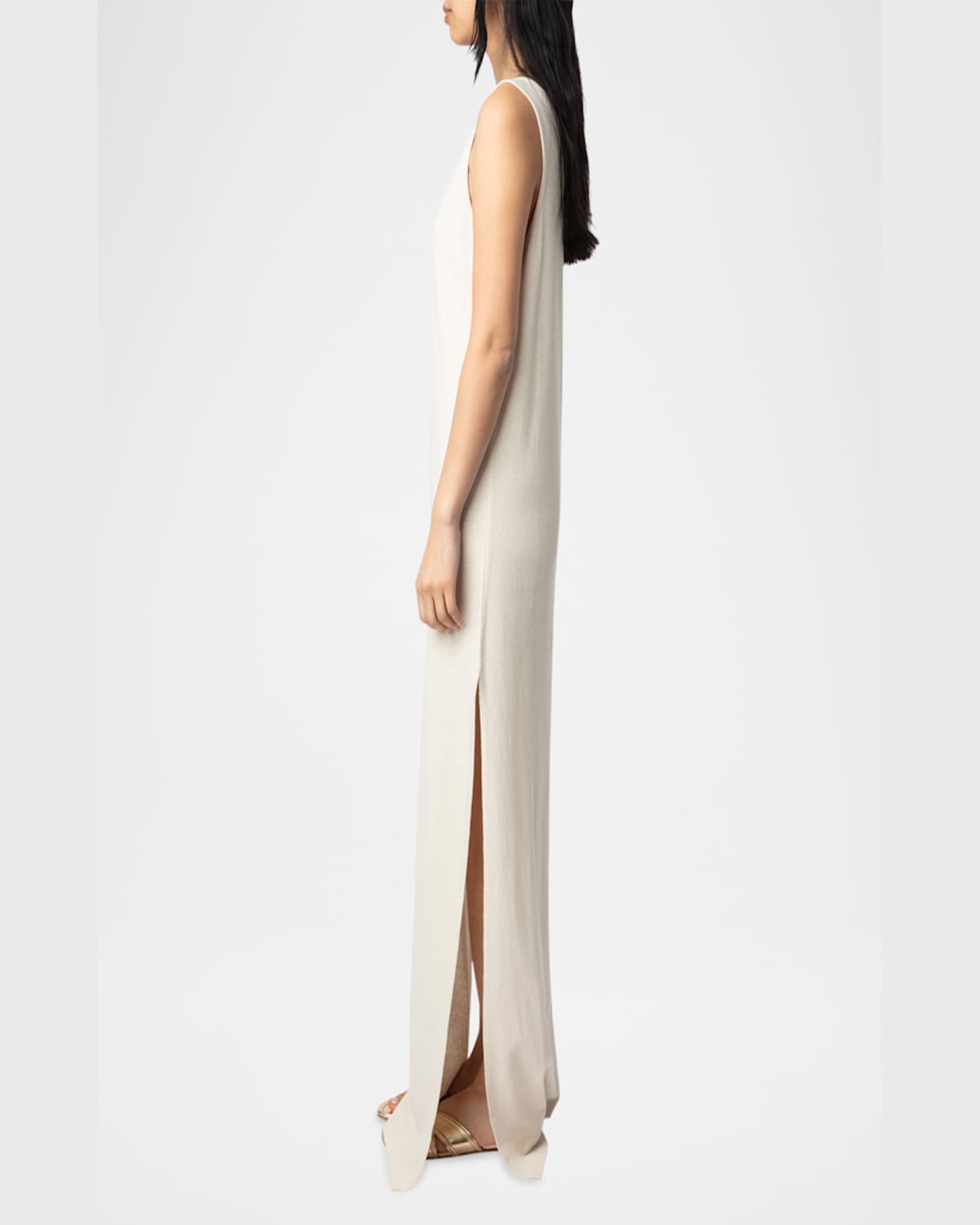 Zadig & Voltaire Womens Ecru Deva Sleeveless Cotton-blend Maxi Dress In Ecru